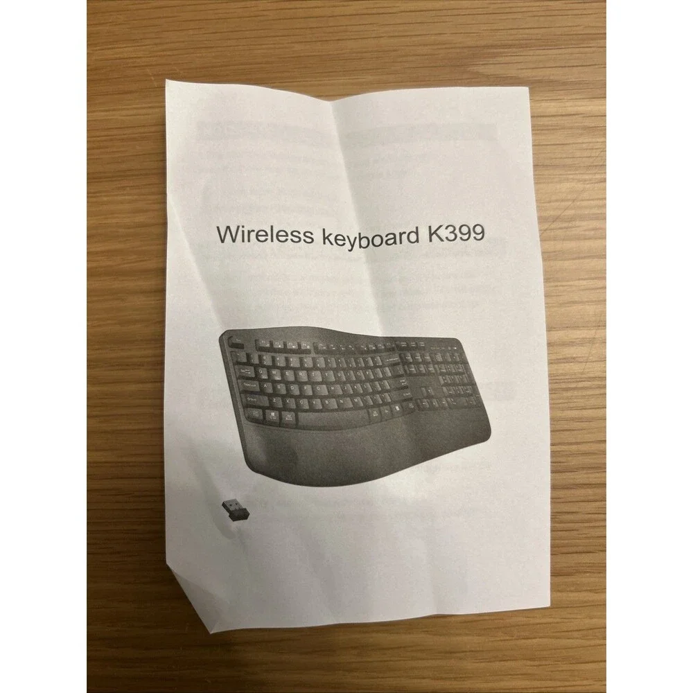 Ergonomic Full-Sized Wireless Keyboard With USB Dongle *OBC